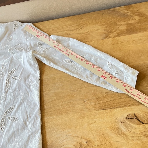 J MCLAUGHLIN TOP M FLORAL EYELET TASSEL BOHO COTTON COASTAL GRANDMA BREATHABLE - Picture 11 of 13